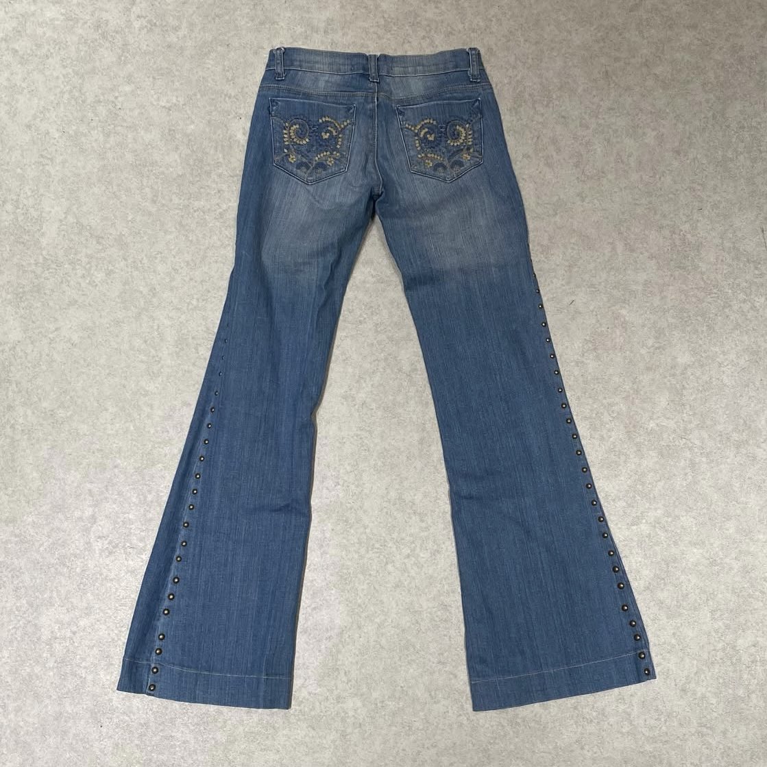 パッチワーク 変形 フレアデニム パンツ y2k 古着 平成 2TYPE