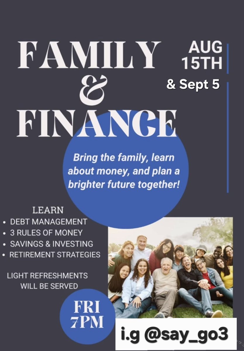 Next event is Sept 5th! Message for location 📅We are excited to bring this event in person ! In orange county #orangecounty #FinancialPlanning #financialliteracy #familylegacy