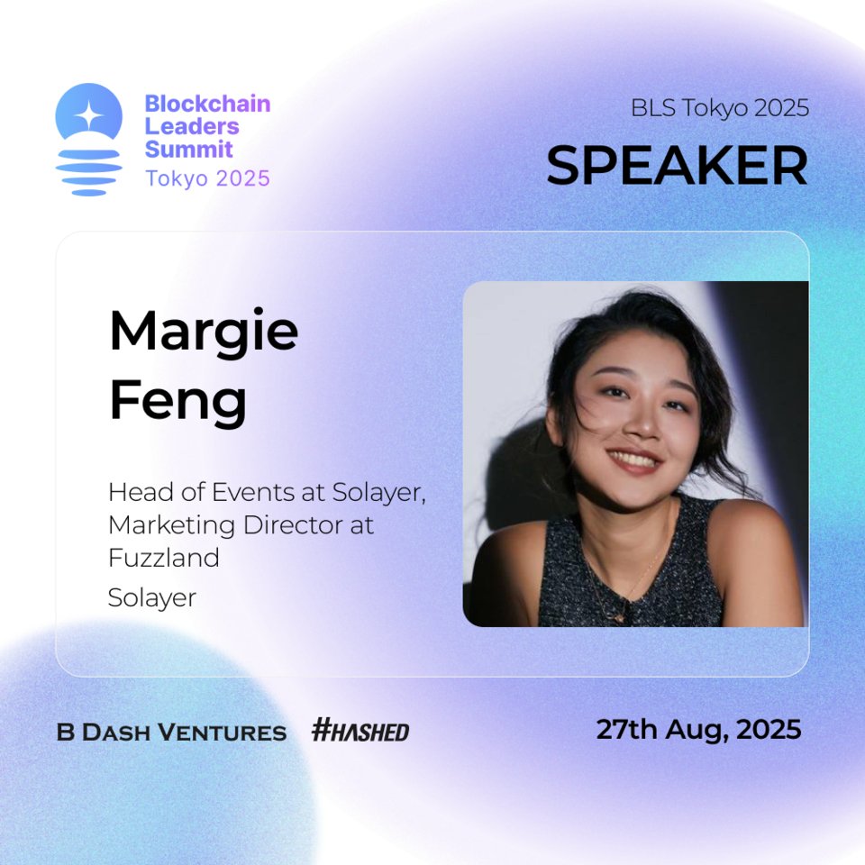 BlockchainLeadersSummit (@bls_world) on Twitter photo Please meet Margie Feng(<a href="/MargieFengLOL/">Margie Feng</a>), Head of Events at Solayer(<a href="/solayer_labs/">Solayer</a>), a hardware-accelerated SVM Layer 1, at BLS Tokyo 2025(<a href="/BLS_World/">BlockchainLeadersSummit</a>) on 27th Aug in Tokyo!
2025年8月27日に東京で開催するBLS Tokyo Please meet Margie Feng(<a href="/MargieFengLOL/">Margie Feng</a>), Head of Events at Solayer(<a href="/solayer_labs/">Solayer</a>), a hardware-accelerated SVM Layer 1, at BLS Tokyo 2025(<a href="/BLS_World/">BlockchainLeadersSummit</a>) on 27th Aug in Tokyo!
2025年8月27日に東京で開催するBLS Tokyo