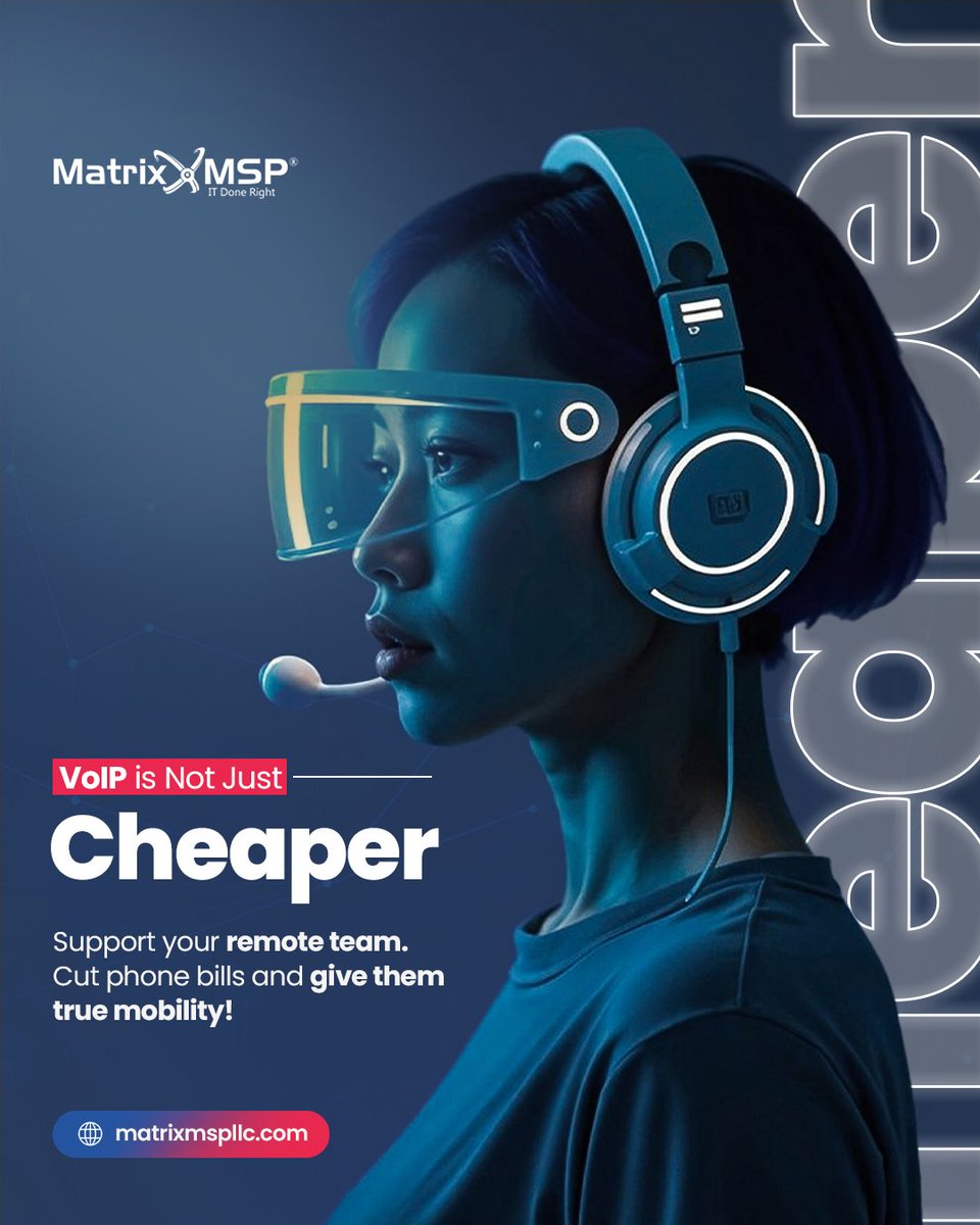 MspMatrix's tweet photo. 💡 VoIP isn’t just cheaper; it’s smarter.
With Matrix MSP, you cut phone bills, support remote teams & unlock true mobility. 📞✨
🚀 Stop letting outdated systems hold you back.
👉 Discover smarter communication today: https://t.co/cPRIMermrB
#MatrixMSP #VoIP #VoIPExperts https://t.co/r3Yq0hkED5