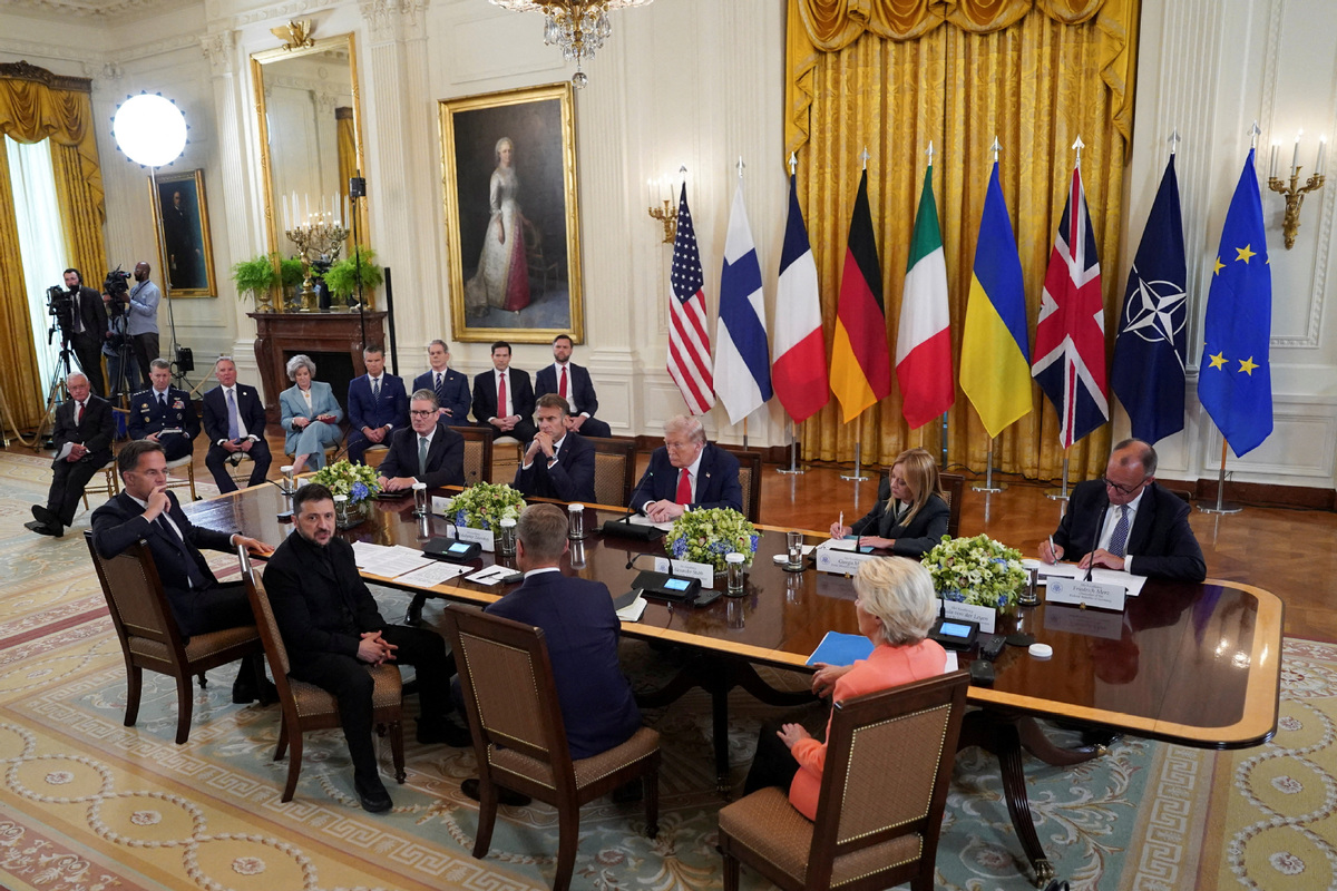 I’m watching –  as I’m sure many of you are – the live broadcast from the White House  with the European leaders and Zelensky flattering and grovelling before  Trump. But worst of all: this group of ‘all-White-power’ figures keeps  repeating the same mantra: “We have to stop the