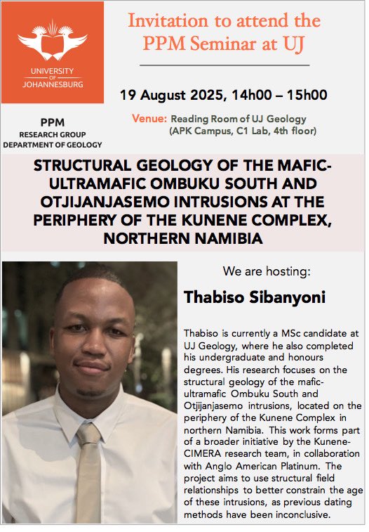 🚨Happening TODAY!

You are invited to attend a PPM Seminar scheduled to take place on the today in the 3rd floor, C1Lab building (Geology)
 OR
You can also join us on Zoom using the below link.
us02web.zoom.us/j/89248198453?…
Meeting ID: 892 4819 8453
Passcode: 251408

See you there🤩