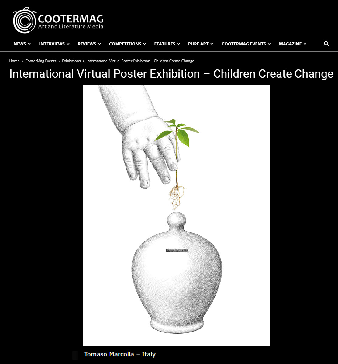 tomaso64's tweet image. My poster “Piggy bank” is now on display at the International Virtual Poster Exhibition – Children Create Change.
Great thanks to Behnam Raeesian
Exhibition Link: cootermag.com/.../exhibit...…