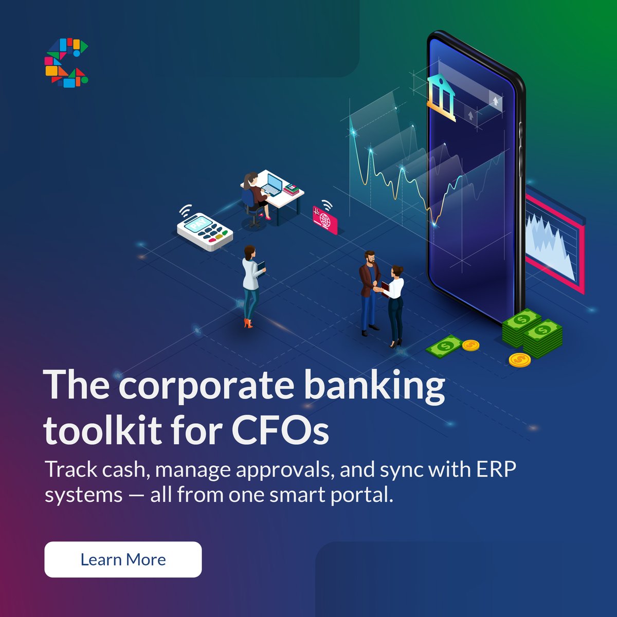 Clayfin_Tech's tweet photo. Scattered systems cost CFOs time &amp; visibility. @Clayfin_Tech Corporate Banking Portal unifies payments, approvals, account access &amp; cash visibility—built for how finance teams work. 
Explore the smarter way: https://t.co/OEBfOM4c8Z
#Fintech #CorporateBanking https://t.co/28uvMX9cLF