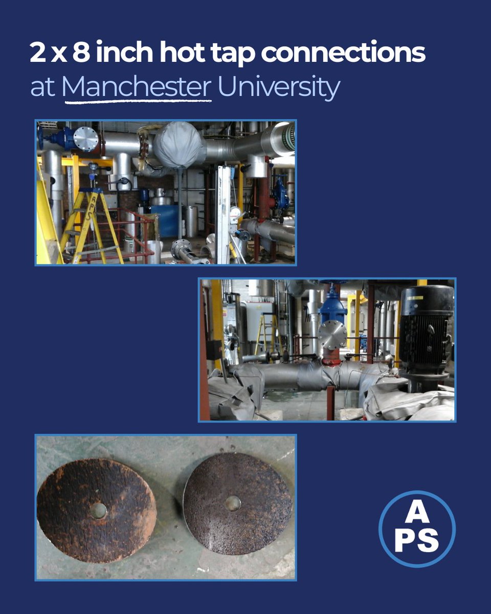 AlliedPipe's tweet image. APS completed 2 x 8-inch hot tap connections at Manchester University, keeping flow uninterrupted while the work got done.

#HotTapping #PipelineServices #EngineeringUK #InfrastructureProjects #APS