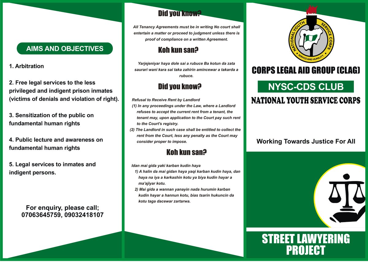 IsraelOyekanmi's tweet image. #pamphlet #PamphletPrinting #flyers
 #trifoldbrochure #trifold #trifoldbrochuredesign
#NYSC CDS CLUB
CORPSLEGAL AID COUNCIL #CLAG
STREET LAWYERING PROJECT

Art + Print Eazy_E Graphics