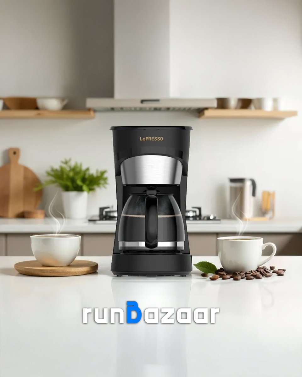 RunBazaar's tweet photo. LePresso Drip Coffee Maker ☕
💧 1.5L water tank & 15-cup coffee carafe
⚡ Strong 900W brewing system for quick extraction
🌿 Washable nylon filter for eco-friendly use
🔥 Stay-warm function keeps coffee hot
💼 One-touch control & user-friendly design

Enjoy barista-quality coffee with ease!

⚡ Buy now and enjoy:
🚚 Same Day & Night Delivery
🛡️ 2 Years Guarantee
🔁 45 Days Returnable

📱IOS App Link: https://t.co/b6SsXVWX3h
📱Android App Link: https://t.co/xkqdIdLr9P
📍 Shop now: https://t.co/oXMjVcyLJf
🌐 Website: https://t.co/DXHCPr9SDm
📞 For inquiries: +971 800767636
✉️ info@runbazaar.com