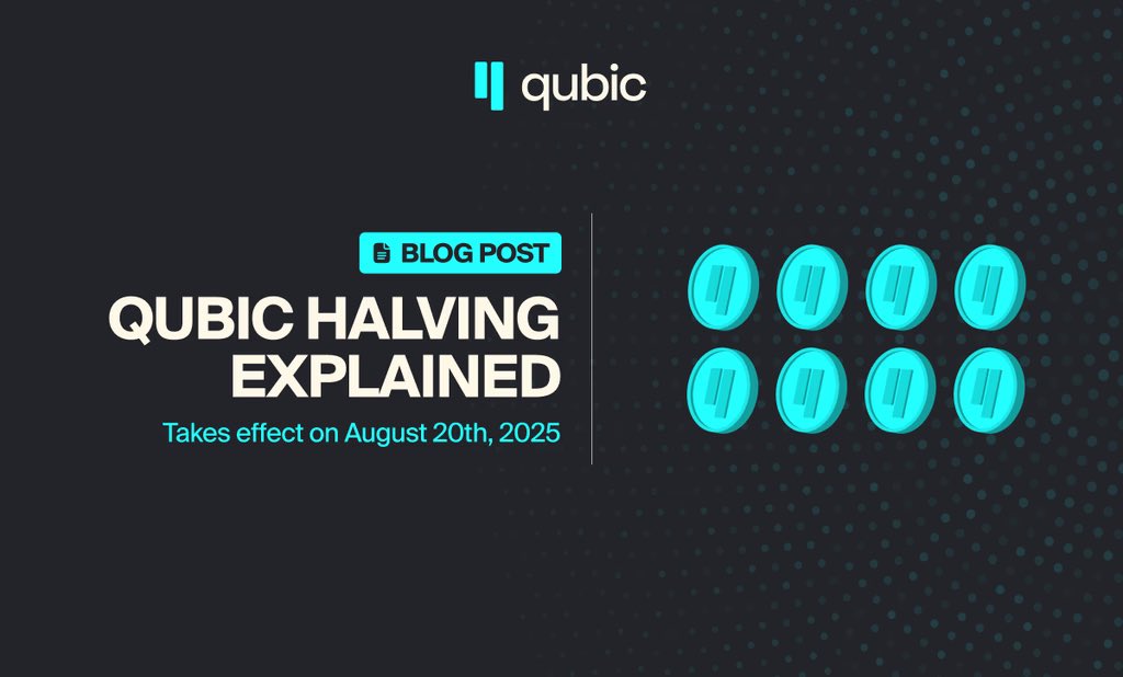 $Qubic halving is happening tomorrow, August 20th 🔥🔥

The largest emission reduction in <a href="/_Qubic_/">Qubic</a> history 

Thread 🧵