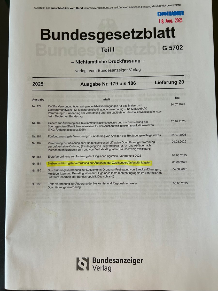 Thomas Vierhaus (@thomasvierhaus) on Twitter photo Heute gab's etwas zum Lachen. 😂 Im #Bundesgesetzblatt wurde die "Siebenundfünfzigste Verordnung zur Änderung der Zweihundertfünfundfünfzigsten" veröffentlicht. Es wird immer doller in den Amtsstuben. Das glauben Sie nicht? Dann schauen Sie selbst. 👇 Heute gab's etwas zum Lachen. 😂 Im #Bundesgesetzblatt wurde die "Siebenundfünfzigste Verordnung zur Änderung der Zweihundertfünfundfünfzigsten" veröffentlicht. Es wird immer doller in den Amtsstuben. Das glauben Sie nicht? Dann schauen Sie selbst. 👇