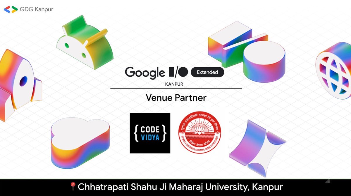 📍 Venue Unveiled! 🎉

This year, we’re bringing it to you in collaboration with Code Vidya 🤝✨

#GoogleIOExtended #GDGKanpur #CodeVidya #TechCommunity #KanpurEvents