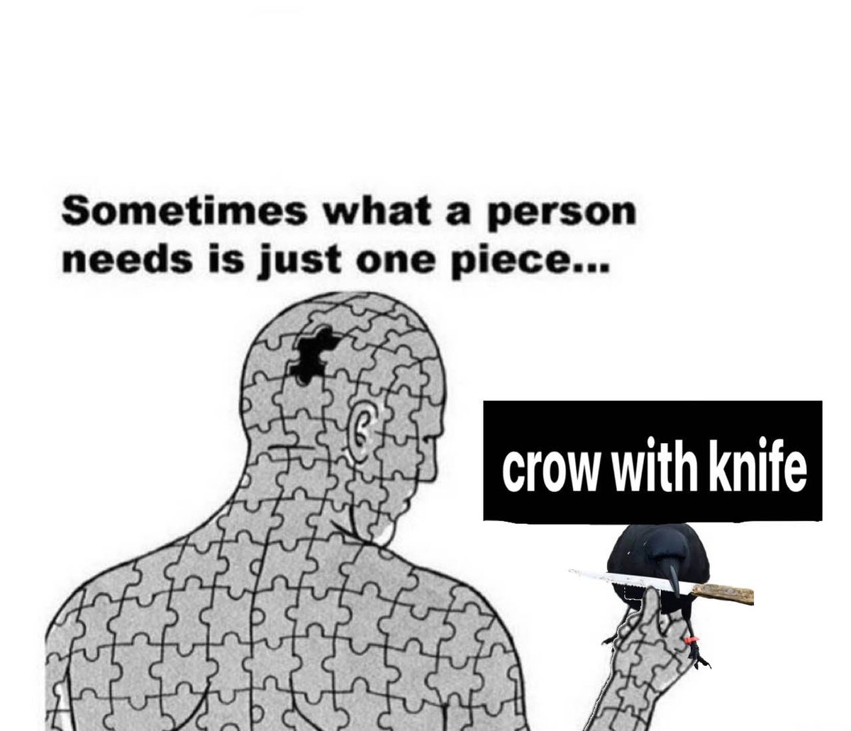 crow with knife tweet media