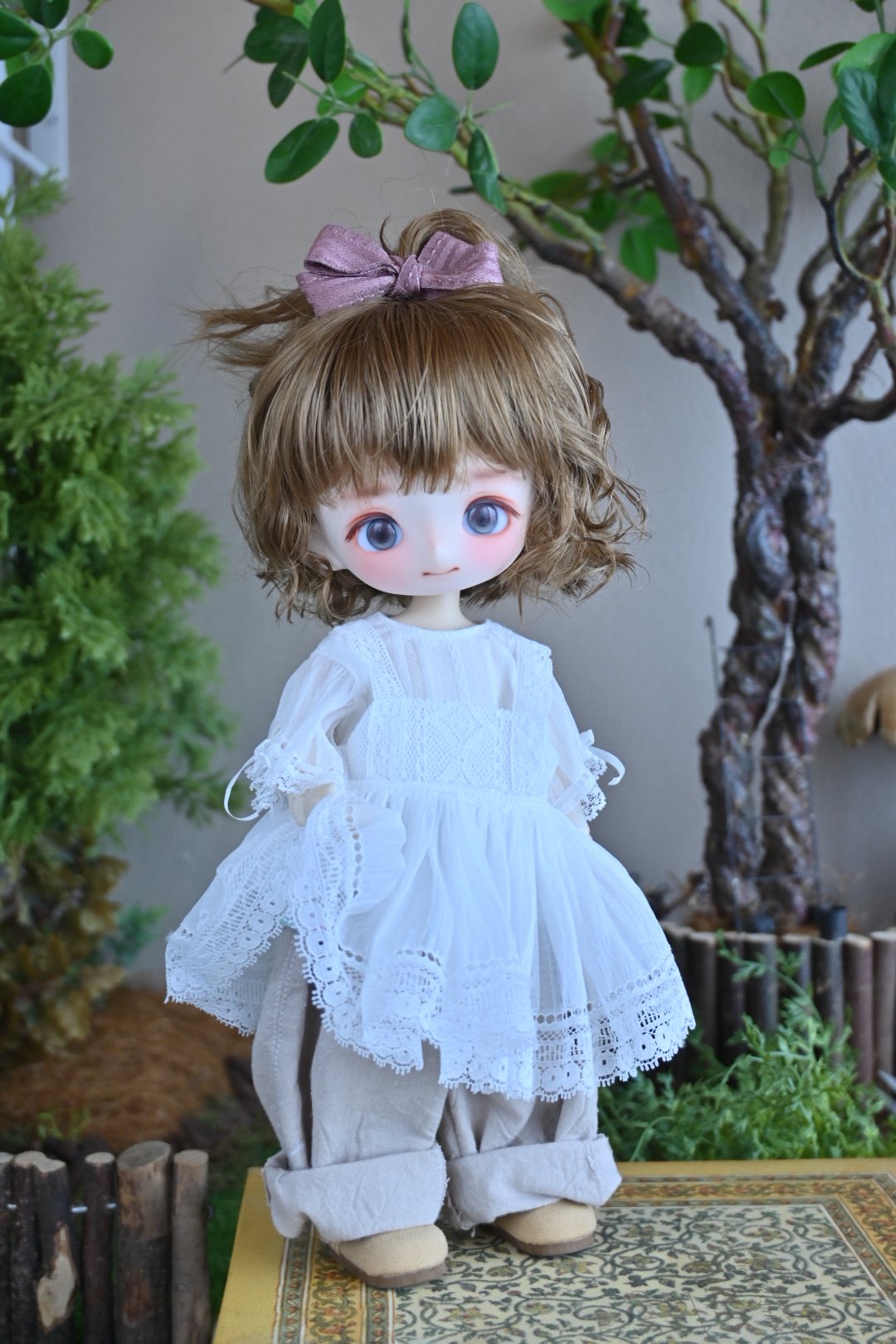 専用です。素敵なレースのエプロン 新型] NEW X–STYLE APRON (SMOKY BEIGECOLOR)※背中でクロ