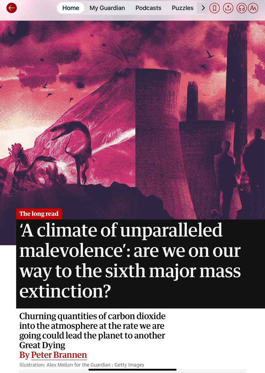 JillBelch's tweet image. 6th Mass Extinction? Yup. 
Worryingly, geologists discovered most of mass extinctions – including the very worst ever by far – were caused by massive volcanic eruptions that injected catastrophic amounts of CO2 into the air &amp;amp; oceans.
As we are doing with #FossilFuel burning