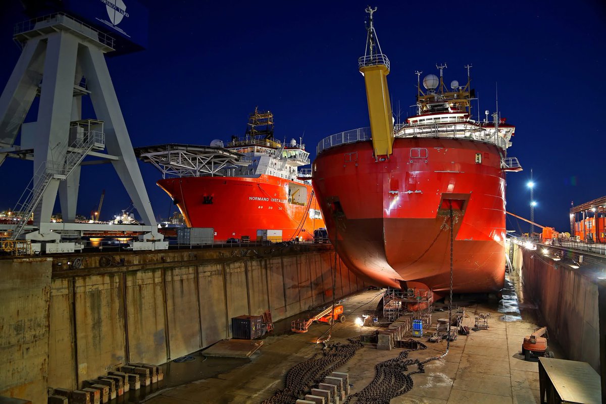 The RRS Sir David Attenborough in dry dock for annual maintenance.  Pic Richard Turner