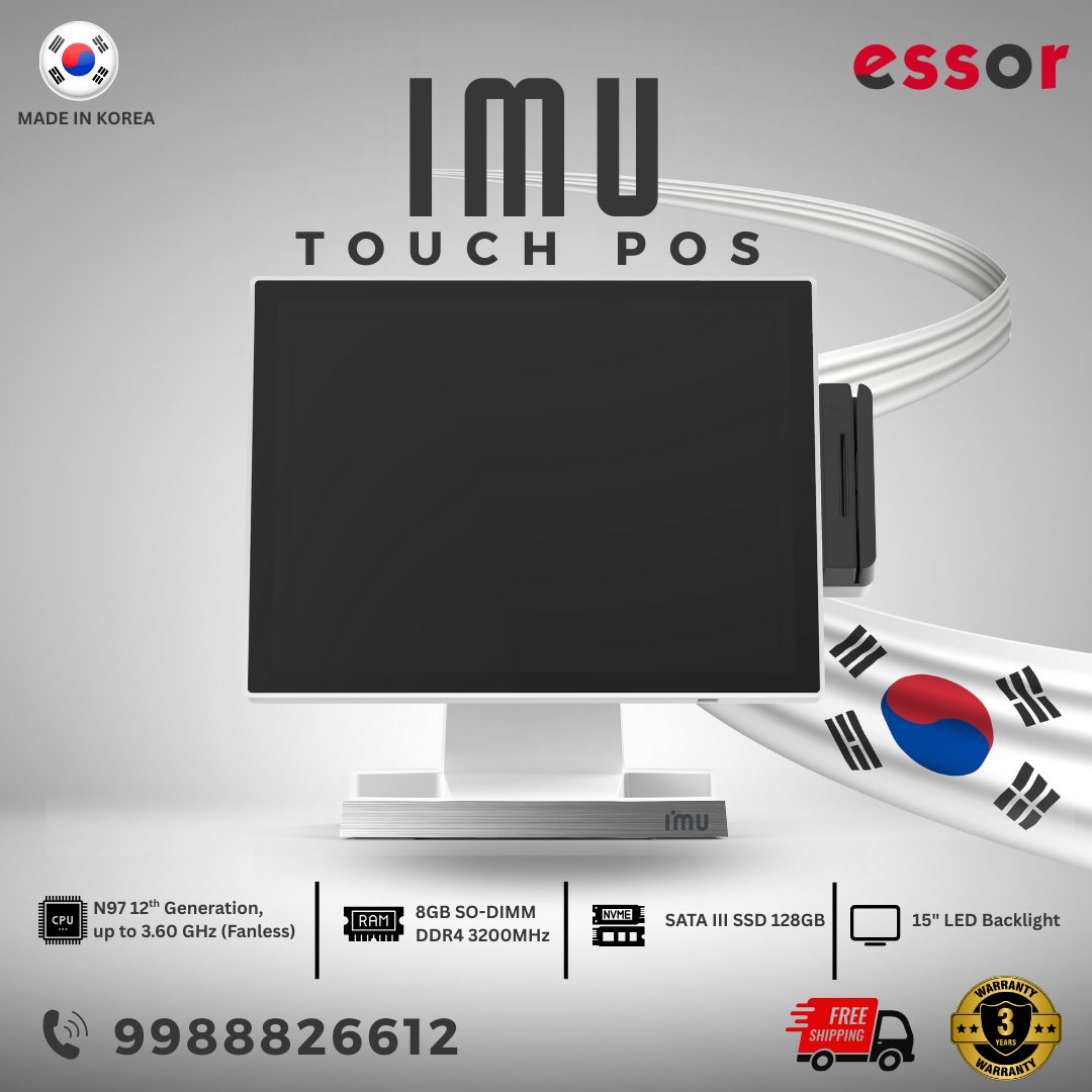 karanpsgill's tweet image. A reliable and stable POS system with excellent performance following today’s technology trend. #touchpos #touchbillingmachine #billingmachine #imu #essor