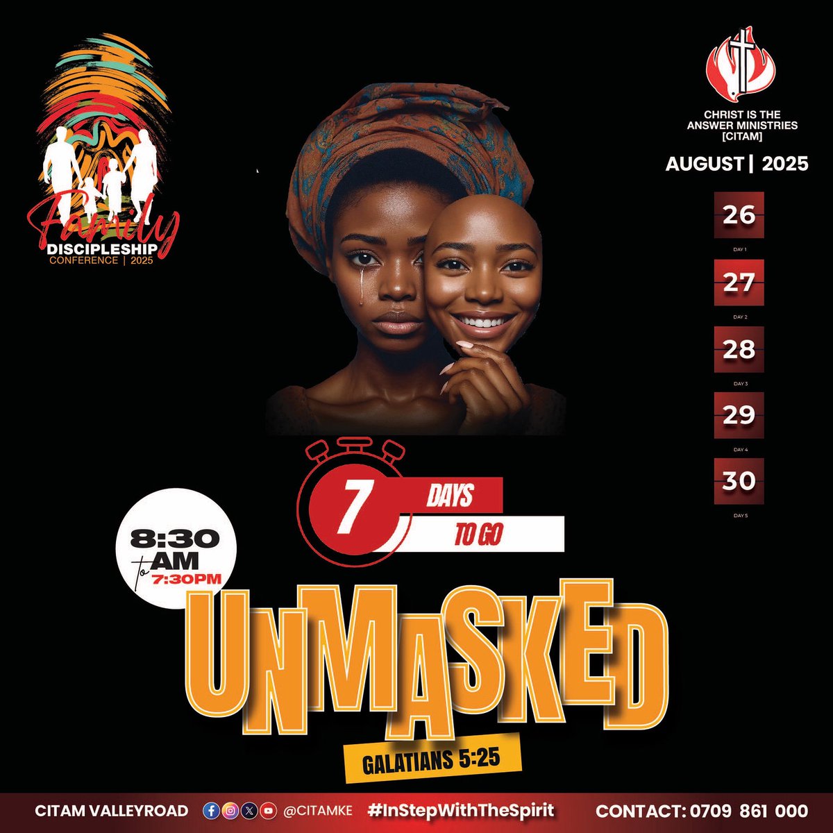 7 DAYS TO GO‼️

Have you invited a friend?😉

#unmasked #unapologetic #fdc #instepwiththespirit