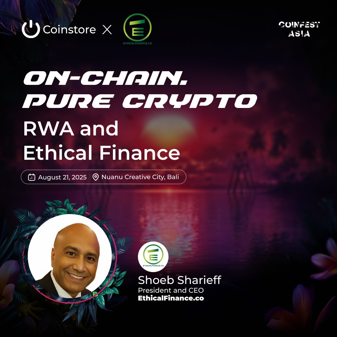 joex con (@conjoex) on Twitter photo Big news—Shoeb Sharieff from <a href="/ethical_token/">Ethical Token</a> is confirmed for #CoinfestAsia 2025 in Bali! 🌴✨
Join us Aug 21–22 for a gathering of global Web3 leaders, bold ideas, and fresh innovation. 🚀
#IntotheCryptoJungle #CoinstoreinBali2025 Big news—Shoeb Sharieff from <a href="/ethical_token/">Ethical Token</a> is confirmed for #CoinfestAsia 2025 in Bali! 🌴✨
Join us Aug 21–22 for a gathering of global Web3 leaders, bold ideas, and fresh innovation. 🚀
#IntotheCryptoJungle #CoinstoreinBali2025