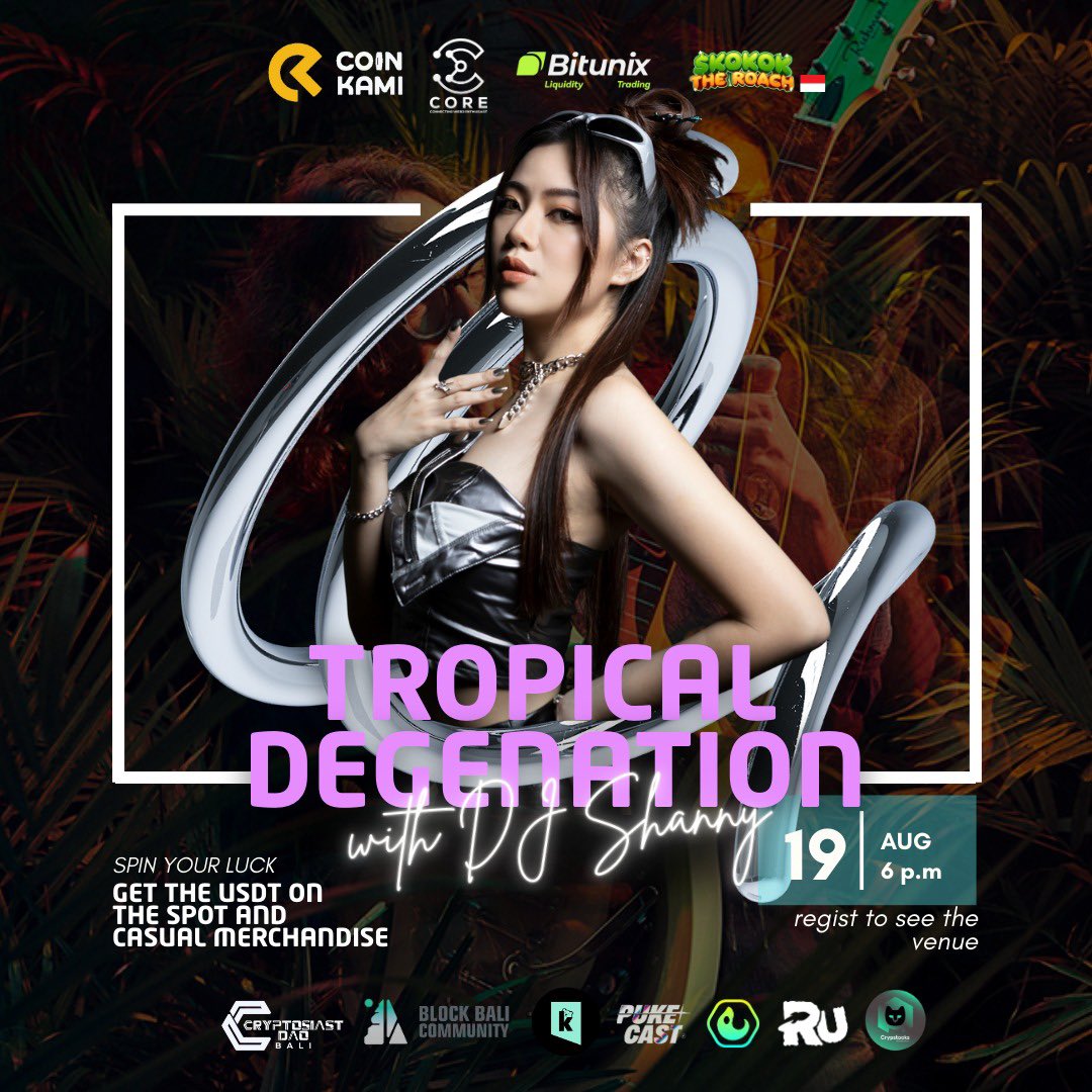 ALPHA with the ALPHA for Tropical Degenation for Side Event at Coinfest 2025🤩

Coinfest Asia 2025 just got wilder

- dive into a night of alpha 
- ⁠panel epic  games
- ⁠the legendary flashmob with global DJ
- ⁠networking with Alphas &amp; KOLs 
all wrapped in tropical island