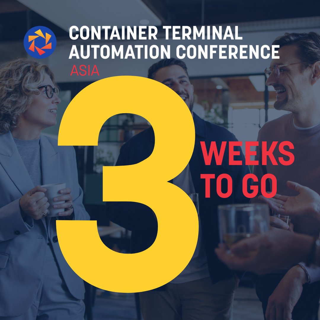 PortTechnology's tweet image. Only 3 weeks to go until the Container Terminal Automation Conference Asia! Be there by registering to attend today - tickets are limited, so don&apos;t miss out! 
Click here - go.pardot.porttechnology.org/l/1057413/2025… #CTACAsia #PTIEvents