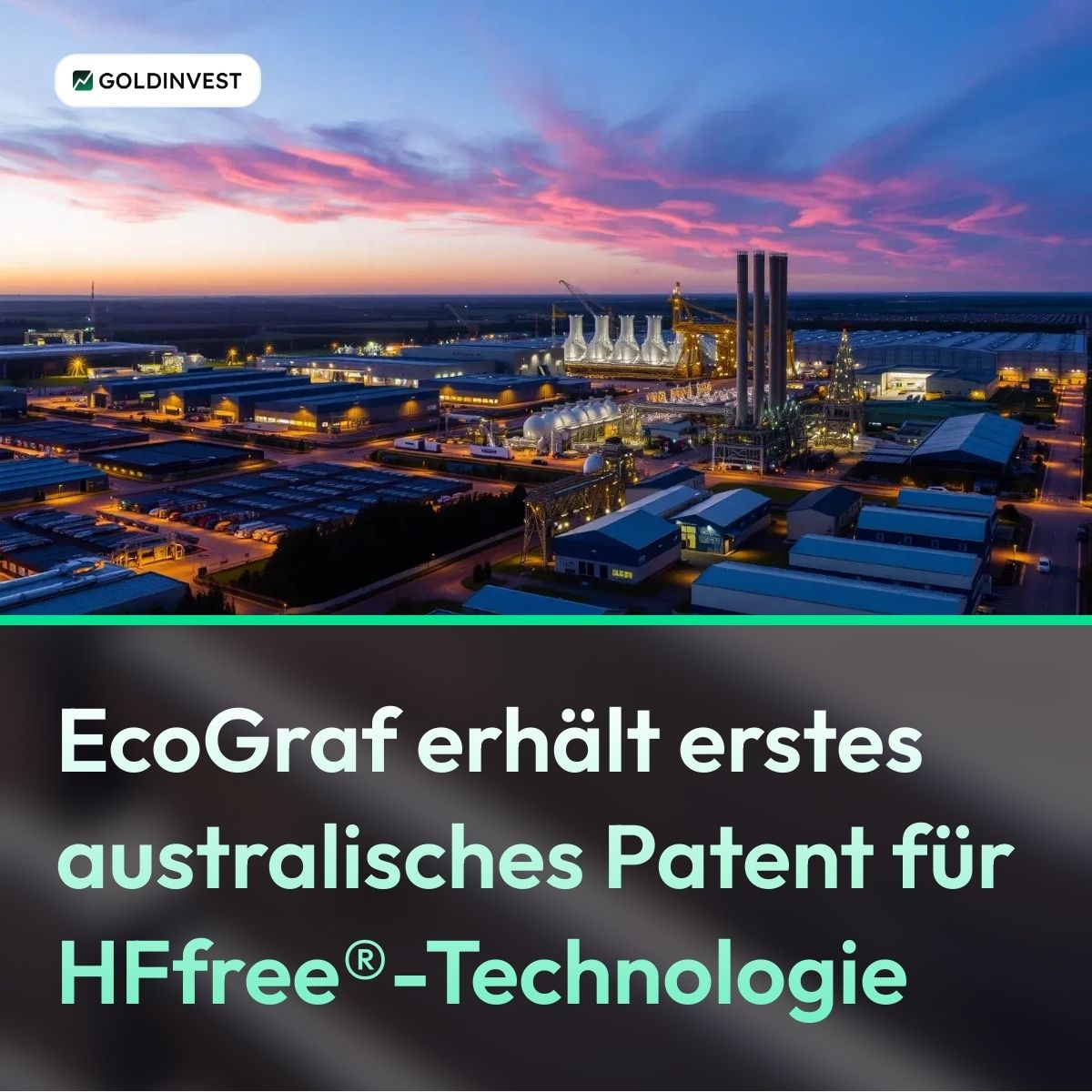 GOLDINVEST_de's tweet photo. 📢 Meilenstein für EcoGraf: Das erste australische Patent für die HFfree®-Technologie ist erteilt – ein wichtiger Schritt hin zu nachhaltigem, flusssäurefreiem Graphit. Die Produktion wird staatlich gefördert und erhält globalen IP-Schutz. ➡️ https://t.co/ro4TePzzJf https://t.co/12an3OS6TA