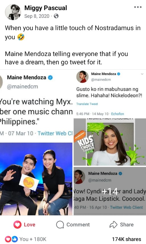 miggy_pascual's tweet photo. Namiss ko mag-fanboy sayo, @mainedcm 🥹 Here’s the thread of my viral FB post. Hope I made you proud. Love you, always!

#MaineMendoza https://t.co/3f0GZEDtSA