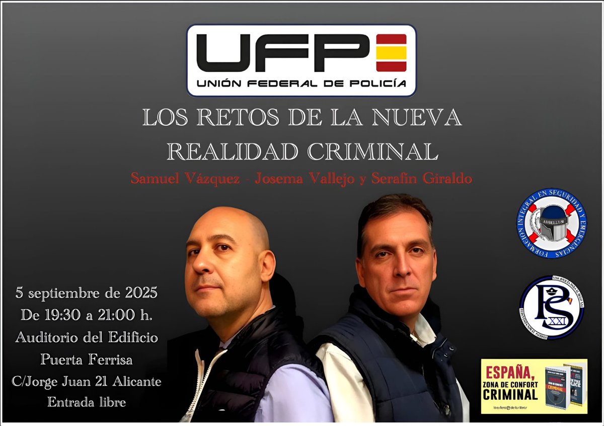 La delincuencia ha cambiado, pero España sigue atrapada en leyes pensadas para otro siglo. Multirreincidencia sin respuesta, bandas campando a sus anchas y barrios enteros abandonados.

El 5 de septiembre en Alicante, Josema Vallejo <a href="/JosemaVallejo/">Josema Vallejo</a> y Samuel Vázquez <a href="/guidoprincesa/">Samuel</a>,
