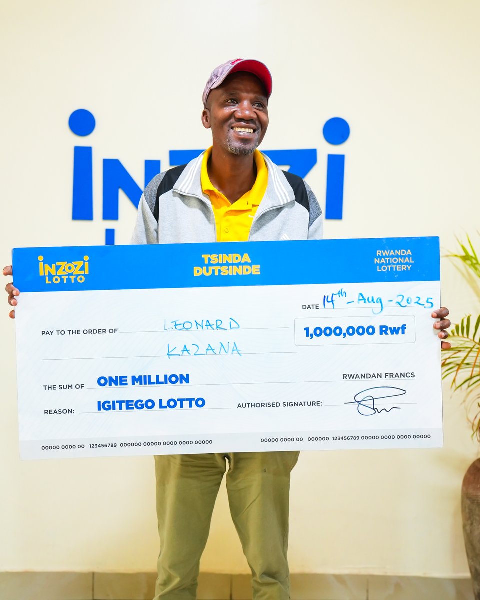 Leonard Kazana yatsindiye 1,000,000 RWF muri IGITEGO LOTTO! Uyu munsi nawe ushobora kuyatsindira... 

Kanda *240# ukine!

#TsindaDutsinde #InzoziLotto