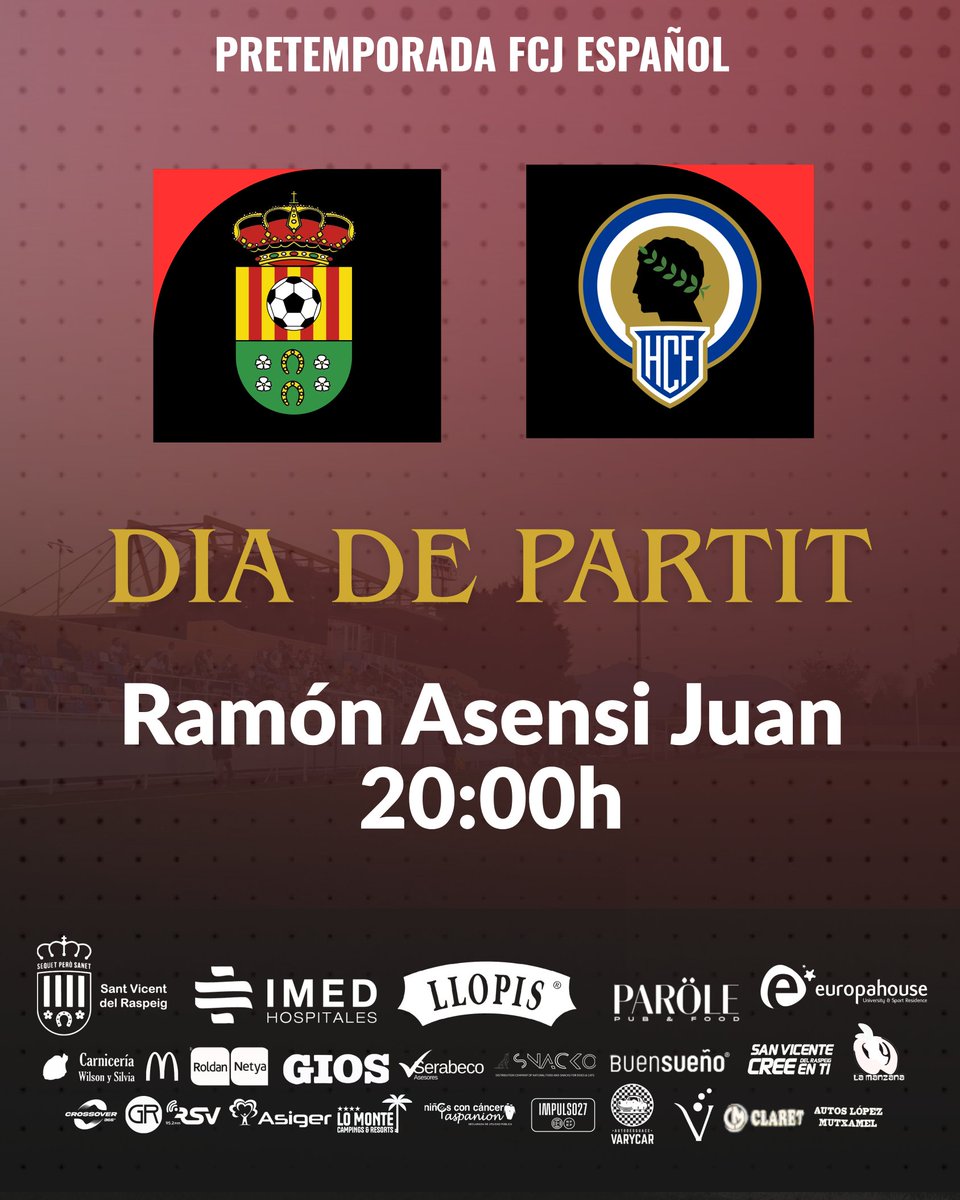 ⚽ 𝐃𝐢𝐚 𝐝𝐞 𝐩𝐚𝐫𝐭𝐢𝐭

🆚 <a href="/cfhercules/">Hércules CF 💙🤍💯</a>
🏟️ Ramón Asensi Juan 
⏰ 20:00h
🎟️ Abonados Español y Hércules: 5€ / Entrada general: 10€

¡Os esperamos! ❤️🖤