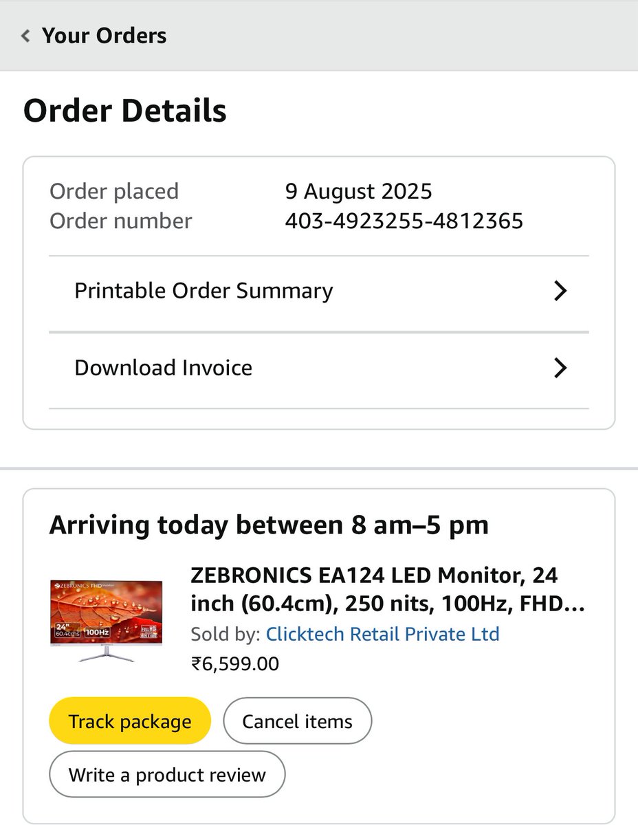 Pinja21Jain's tweet photo. @AmazonHelp @amazonIN Hello, did not deliver today 😞 have been waiting for quite a long time and your app does not update the status on track status essentially keeping customers in dark. Attached below current status. https://t.co/18jp2KWJhf