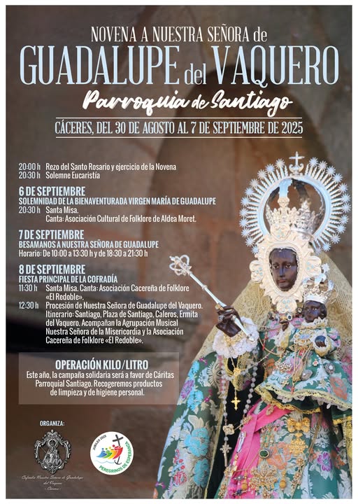 ✅📣 NOVENA EN HONOR A NUESTRA SEÑORA DE GUADALUPE DEL VAQUERO 2025