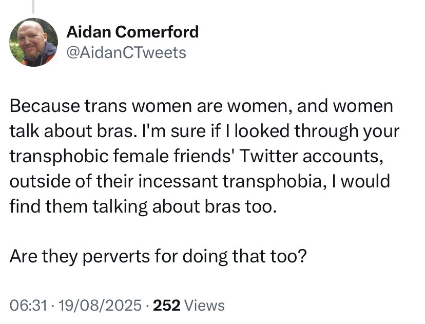WomensSocIre's tweet photo. As a grown woman I can’t remember the last time I talked about bras, or if I ever did, I simply go to the shop and buy them

Women and girls safety, rights and dignity, however, I talk about every day

Aido is pretending not to understand the difference because of course he is https://t.co/TmeYYwMEO8