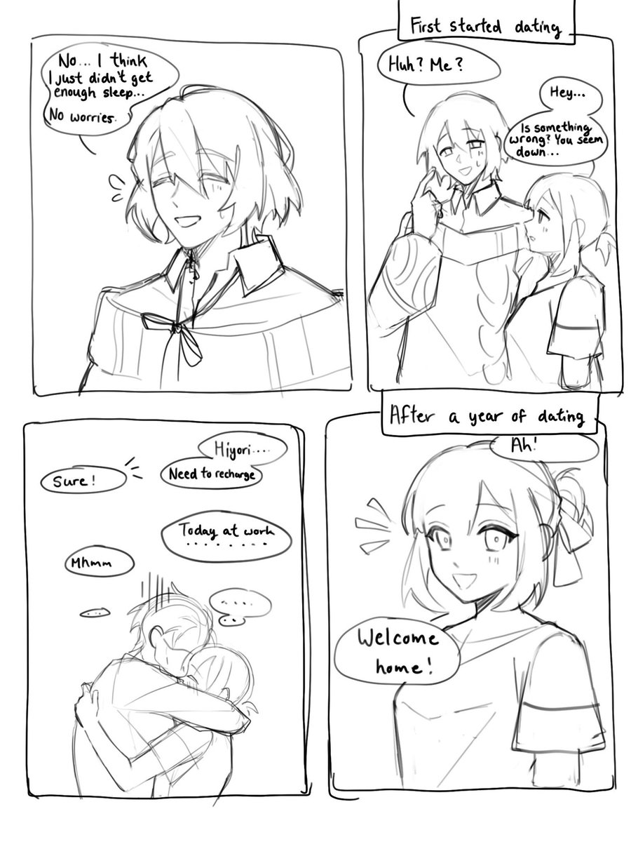 [Repost] MamoHiyo specific sketch dump for all my MamoHiyo girlies (gender neutral) #シャレマニ 