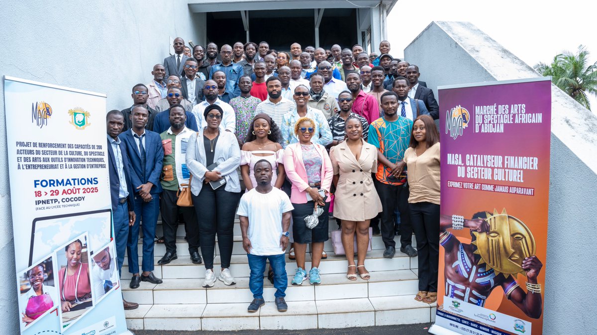 ✨ Grande opportunité pour les entreprises culturelles en 🇨🇮 ! Le 18 août 2025 à l’IPNETP Cocody a démarré un programme unique de formation pour formaliser 200 structures 🎭🎶 #CultureCI