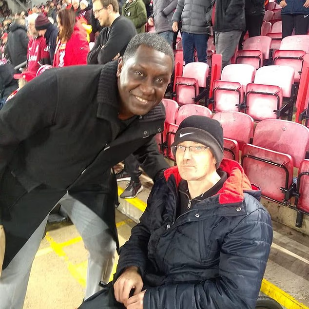 BPINewsOrg's tweet photo. A disabled Liverpool supporter, 47-year-old Mark Mogan, has been named as the fan arrested for allegedly racially abusing Bournemouth striker Antoine Semenyo at Anfield. 

He has been bailed with a nationwide stadium ban. 

#Liverpool #Semenyo https://t.co/K2Ggi4FlSu