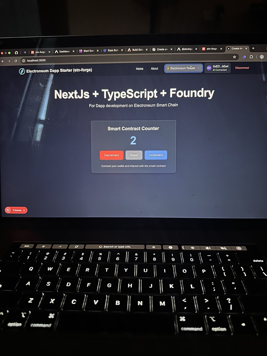 DevBigEazi🦀 (@devbigeazi) on Twitter photo Building Dapps on <a href="/electroneum/">electroneum</a> smart chain is as easy as eating burgers. All configurations have been done for you on the frontend and the also for the smart contract with example contract and frontend interaction . Start here: npmjs.com/package/etn-fo… Building Dapps on <a href="/electroneum/">electroneum</a> smart chain is as easy as eating burgers. All configurations have been done for you on the frontend and the also for the smart contract with example contract and frontend interaction . Start here: npmjs.com/package/etn-fo…