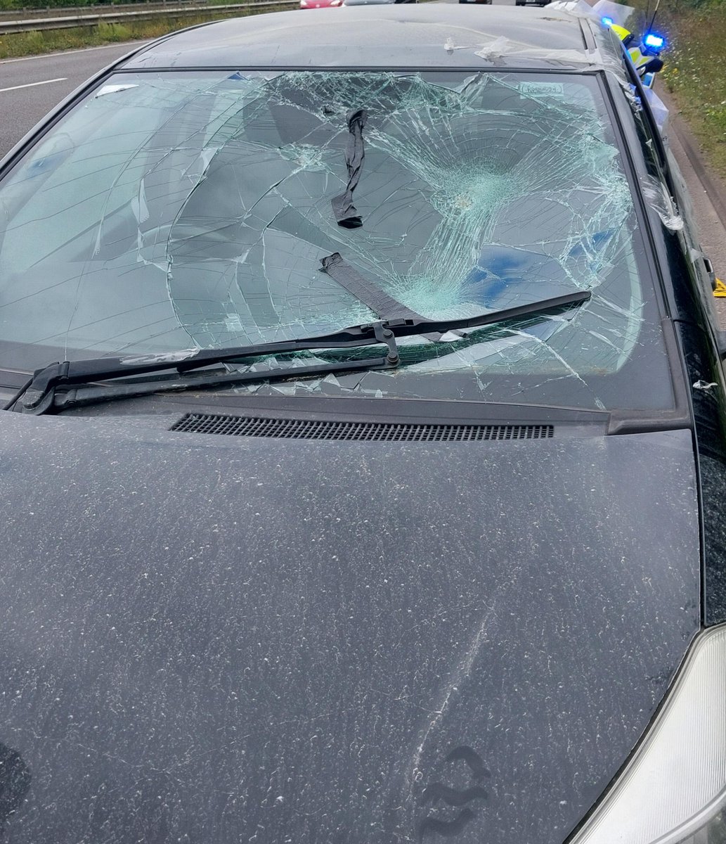This driver thought this was acceptable to drive with a windscreen in this condition. 1 x TOR for driving a vehicle in a dangerous condition. GG