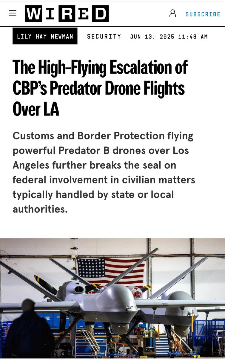 goRubenRuben's tweet image. Oralè Resisters
Now this is some bullshit, ICE using Predator Drones to spy on marches and rallies in Los Angeles Protesters! It’s unconstitutional, they also have the  capacity to fire weapons! 
#PredatorDrones #LAProtest #50501SoCal #USDemocracy