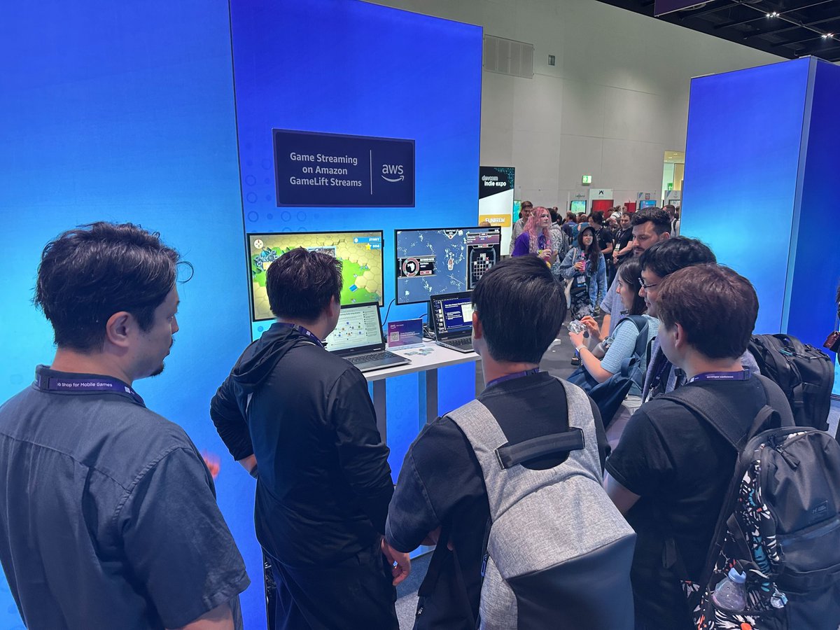 AWSGameTech's tweet image. ✨ Day 2 at @devcom_global 2025!

Visit our booth for interactive demos on cloud game dev, content creation tools, &amp;amp; player engagement solutions.

🤝 Book time via the devcom biz app: go.aws/45JoSTz

#AWSforGames #ddc2025 #GameDev