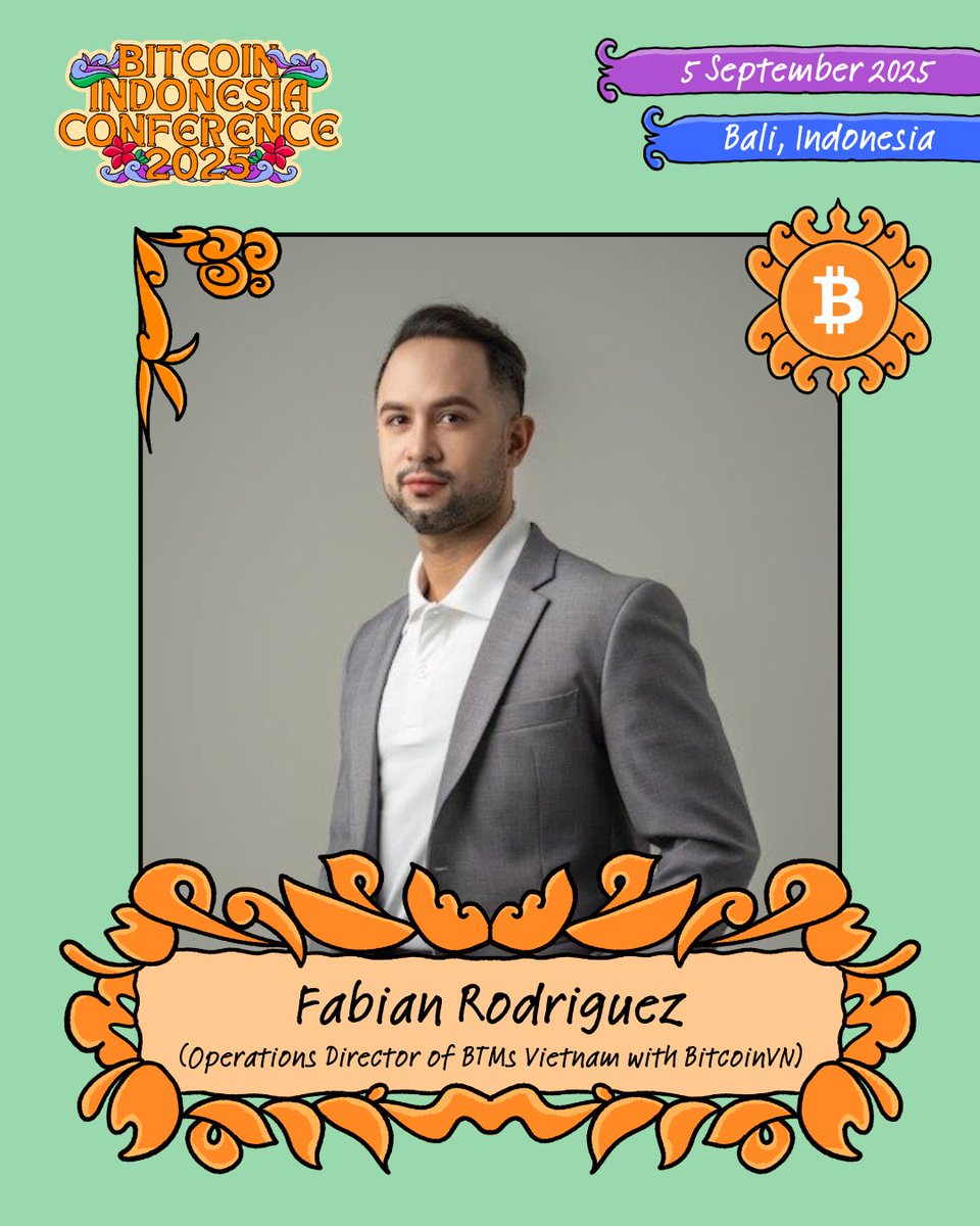 🎙️Speaker Announcement! Excited to welcome Fabian to the stage at Bitcoin  Indonesia Conference 2025!⚡️🇮🇩 Fabian is the Operations Director of BTMs  Vietnam with @Bitcoin_Vietnam, where he helps expats and travelers find  practical
