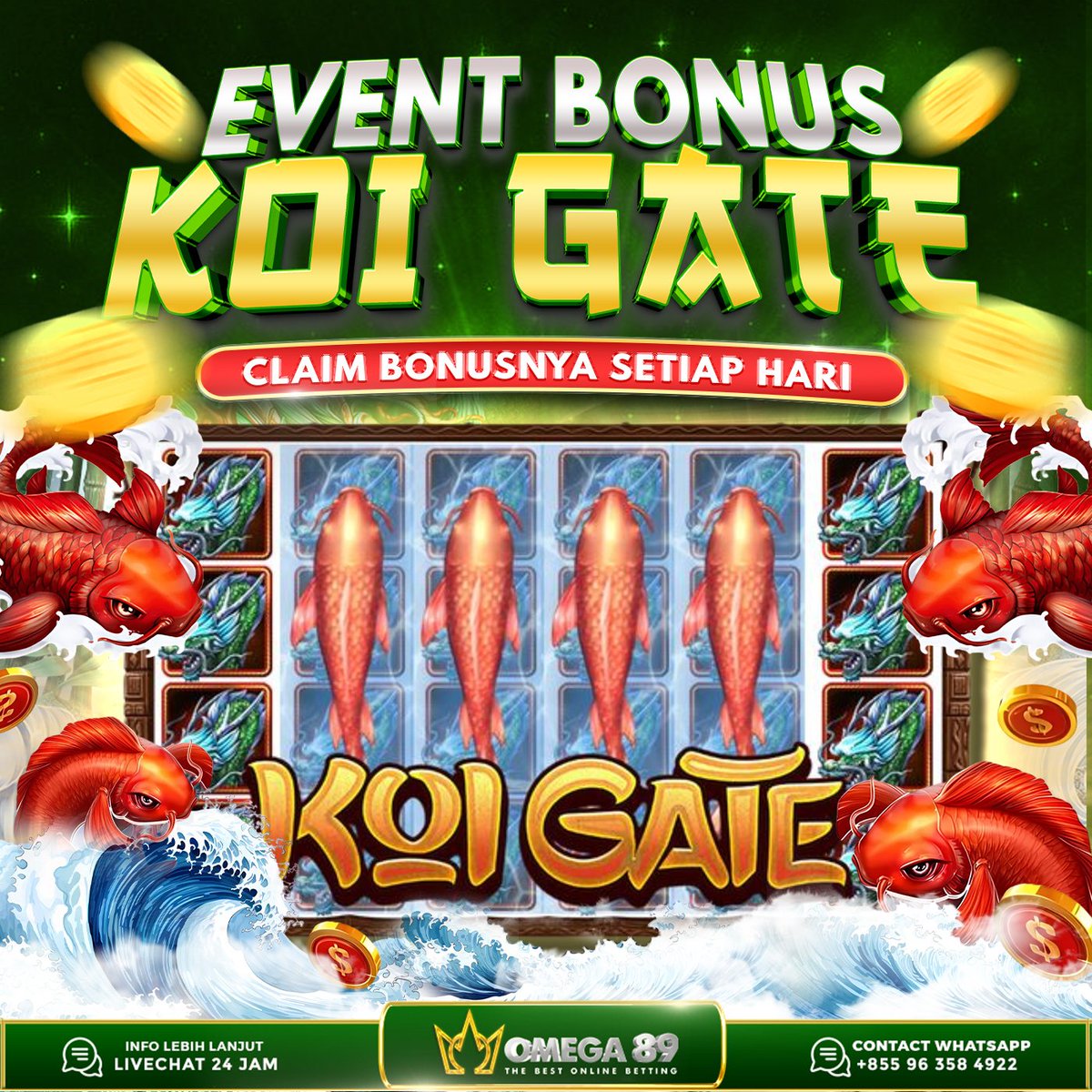 omega89top's tweet photo. π EVENT SPESIAL KOI GATE JEJERπ
π JEJER KOI, BONUS MELIMPAH! π
π₯ CLAIM BONUSNYA SETIAP HARI!
π Jangan lewatkan kesempatan dapetin cuan besar dari game favoritmu!
π Link Aktif : https://t.co/bBhs0ukxxO
#omega89 #omega89login #koi #koigate #slot #slotonline https://t.co/h1CE1WfsE7
