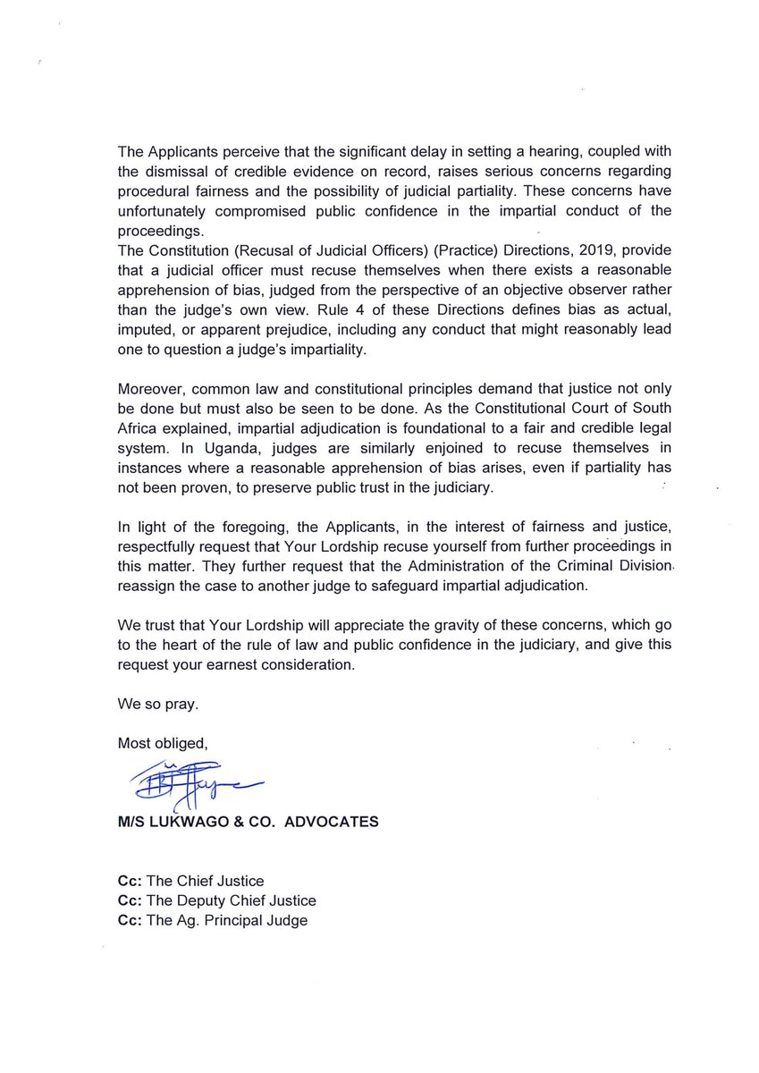 BAGUMA must RECUSE from BESIGYE FILES today 3pm 👇