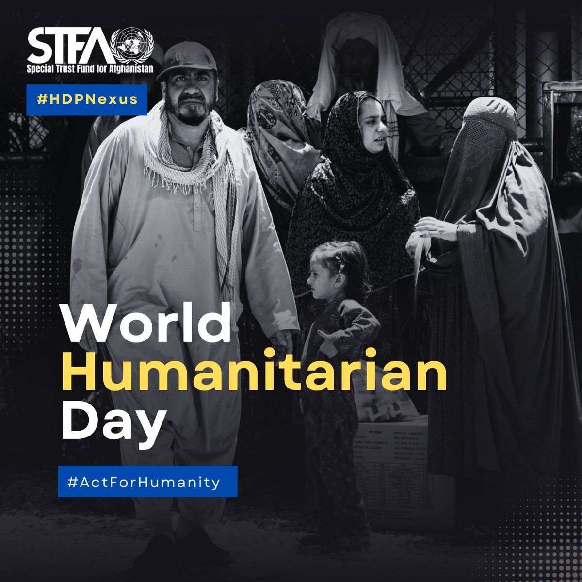 UN_STFA's tweet photo. #Humanitarian needs are rising, yet funding is falling.
This #WorldHumanitarianDay2025, @UN_STFA reaffirms its commitment to complement humanitarian efforts by meeting #BasicHumanNeeds through the #HDPNexus approach.
Lasting change comes from working together. #ActForHumanity https://t.co/NWHDo8nbNF