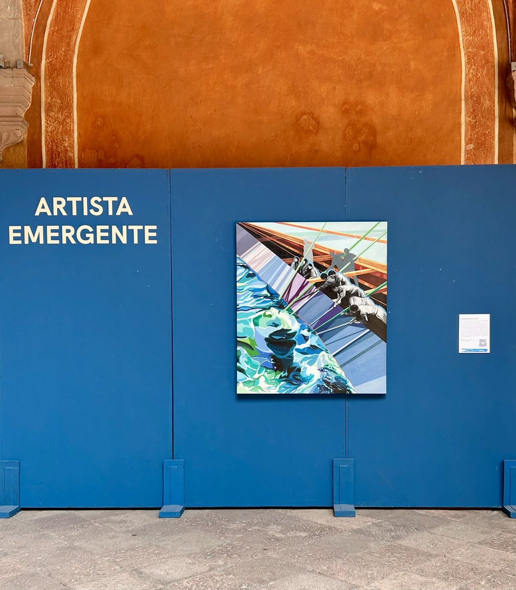 FernandaMTovar's tweet photo. Some photos of my work being exhibited as part of the "Emerging Artist" program. On display until August 31, 2025 at Museum of Art Queretaro MAQRO, Mexico. 

"Confluence I: Decline and Segments," 2021, oil on canvas, 125 x 108 cm 

#maqro #femaleartist #pintura #art #painting https://t.co/Il7tLXH1K3