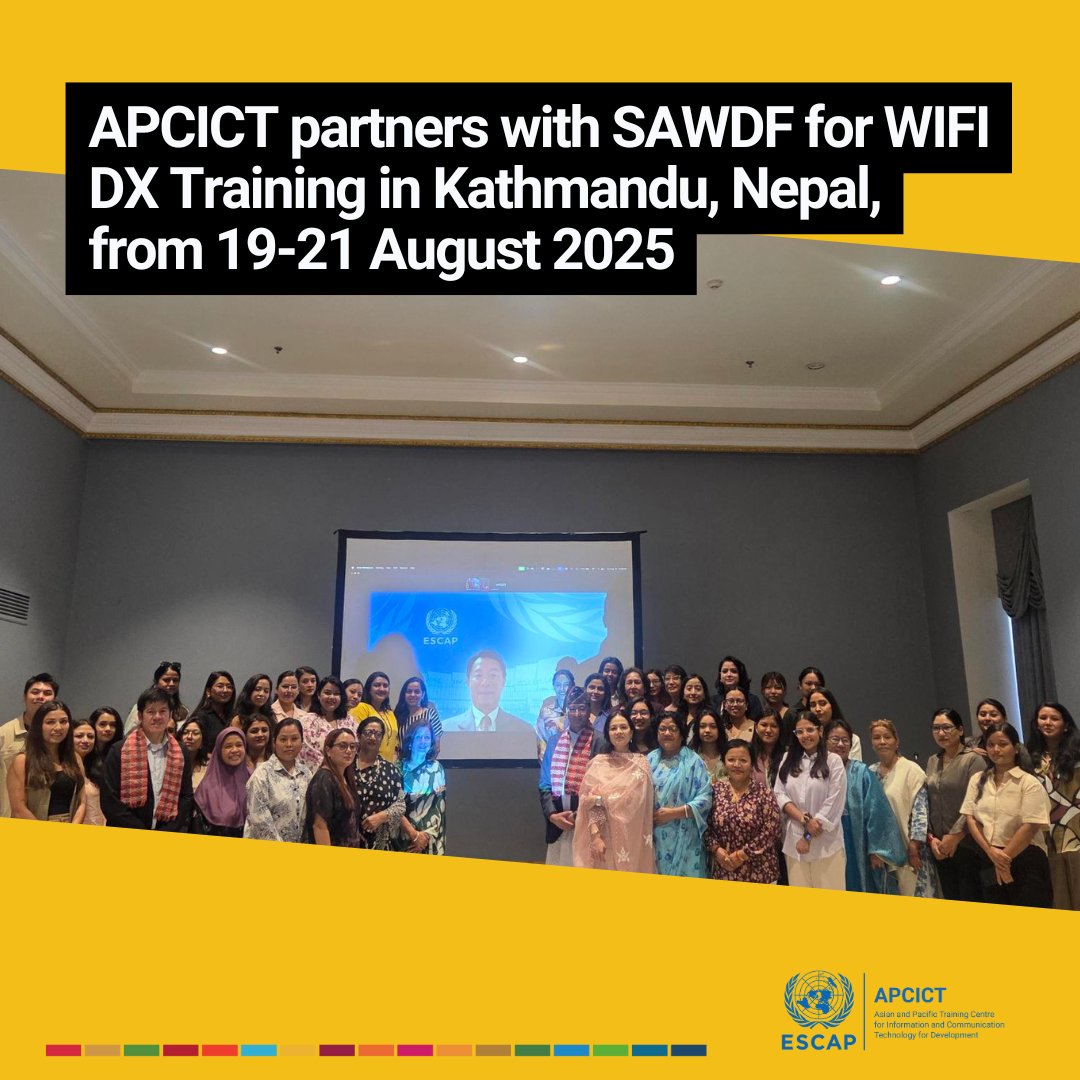 APCICT and <a href="/SAWDF/">Tiyo</a> is in Kathmandu for the WIFI DX Training from 19–21 August 2025! 🎉 This program empowers Nepali women entrepreneurs with essential digital skills, equipping them to confidently grow their businesses in the digital age. #DigitalTransformation #WIFIDX #APCICT