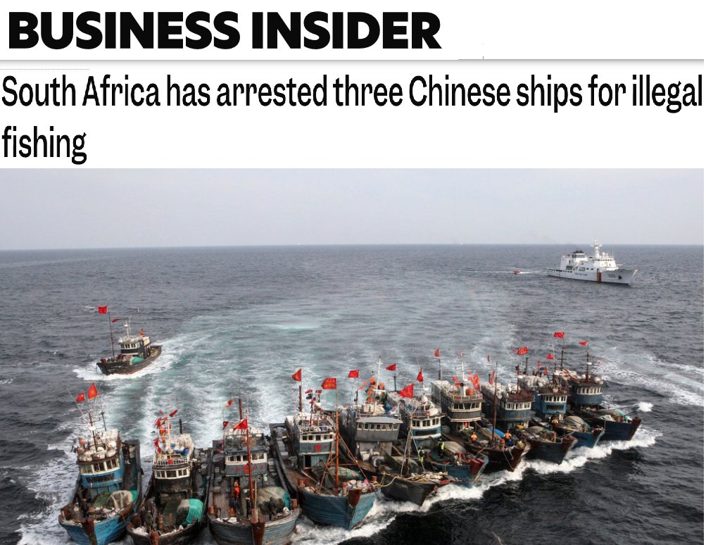 Michael Turner (@michael71t) on Twitter photo In May 2016, South Africa arrested three Chinese fishing vessels & over 100 Chinese fishermen, who were operating inside South Africa's exclusion zone without permits.
Chinese vessels even tried into South African vessels when the were asked to leave the area. <a href="/MalayaIrredenta/">West Philippine Sea</a> In May 2016, South Africa arrested three Chinese fishing vessels & over 100 Chinese fishermen, who were operating inside South Africa's exclusion zone without permits.
Chinese vessels even tried into South African vessels when the were asked to leave the area. <a href="/MalayaIrredenta/">West Philippine Sea</a>
