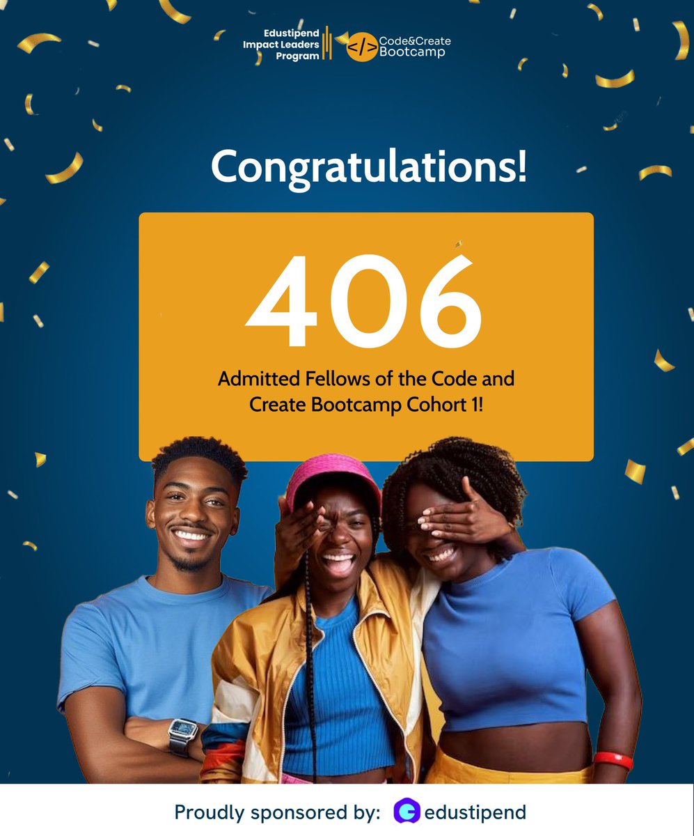 codecreatehq's tweet image. Congratulations to the 406 admitted fellows of the Code &amp;amp; Create Bootcamp Cohort 1! 🎉

#CodeAndCreate #Bootcamp2025 #DigitalSkills