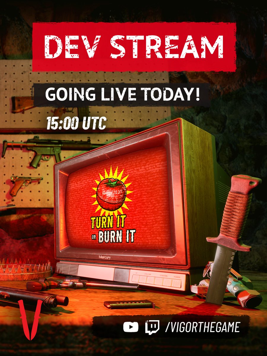 Join us today for our 6th Anniversary Dev Stream! 🎉
We’ll be diving into Vigor’s past, present and future 🍅
Our Character Sheet Contest winner will also be revealed 📝
Going live 3PM UTC on Twitch &amp; YouTube ⏰
Surprises and giveaways await! 🔥
📺 youtube.com/c/Vigorthegame
🎮