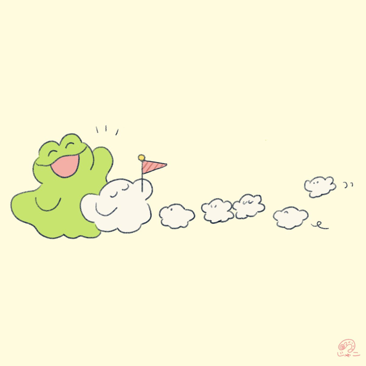 🐸👻&gt; あつまれ～！

#おばけろとおばけけ #ゆるいイラスト