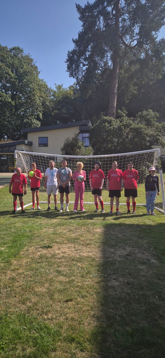 Lovely to visit <a href="/MeathCharity/">MeathEpilepsyCharity</a> in Godalming and see the Give it Away football team practise session. They are preparing to take on local teams in real matches. Great for exercise,  co-ordination, &amp; team work. I even scored a goal! #charity # #epilepsy #disabilty #football