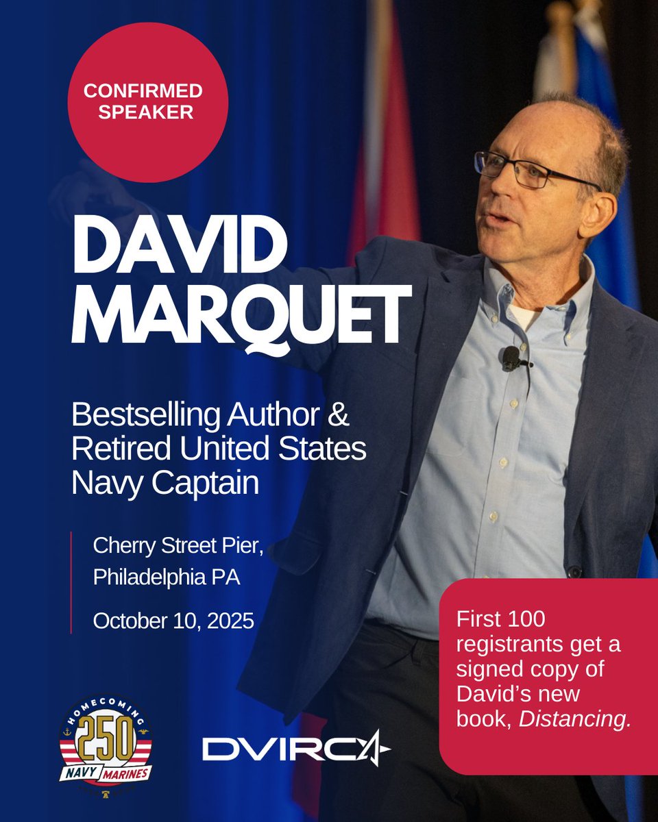 Confirmed: Best-Selling Author David Marquet to present at the Innovation Pavilion on October 10th as a part of the Navy &amp; Marine Corps 250th Anniversary!

Don’t miss this chance to learn, connect, and explore opportunities in defense and manufacturing: bit.ly/47zLKr4